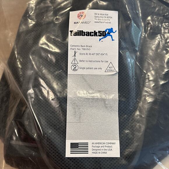 MANAMED Tailback 50 Universal Back Brace Adjusts 25" to 68" TB050 NEW - Picture 2 of 7